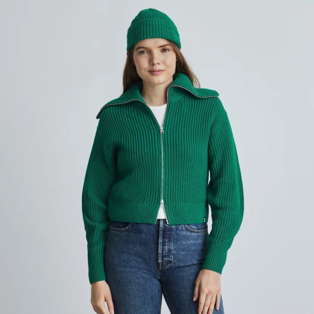 Everlane The Chunky Cardigan Green XS NWT